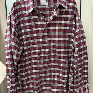 Brooks Brothers Burgundy Plaid Button Down Shirt